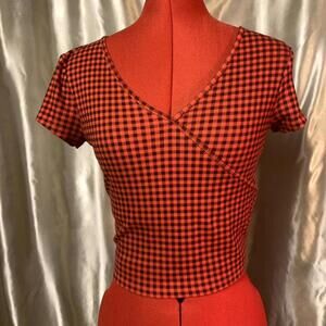 Arizona brand small plaid crop-top.